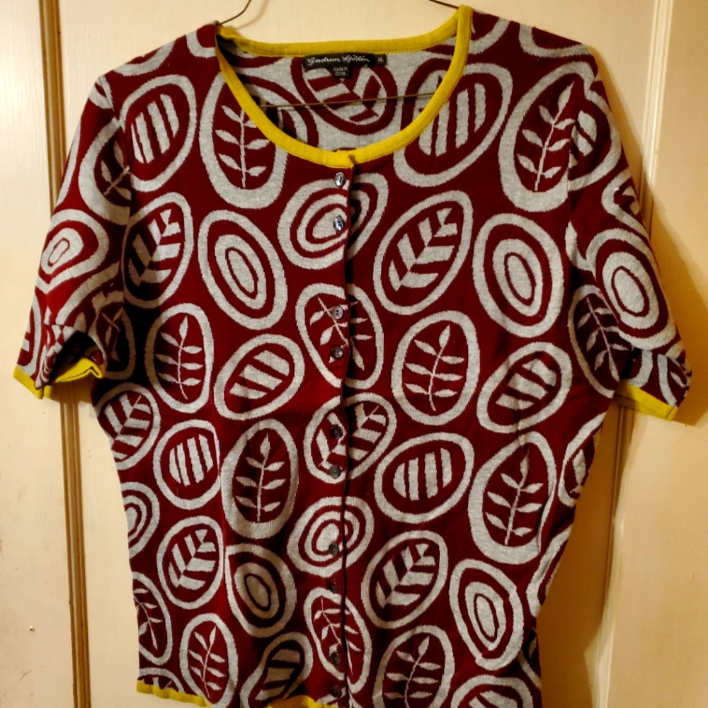 Gudrun Sjoden EUC ethnic print cardigan XL